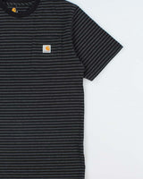 Vintage Carhartt Heavyweight Striped Original Fit Crewneck Pocket T-Shirt - M