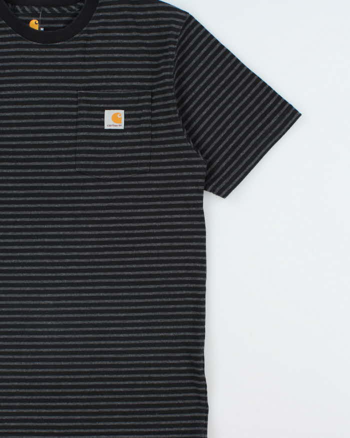 Vintage Carhartt Heavyweight Striped Original Fit Crewneck Pocket T-Shirt - M