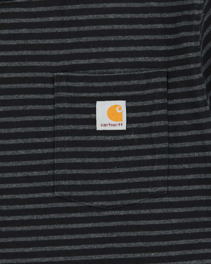 Vintage Carhartt Heavyweight Striped Original Fit Crewneck Pocket T-Shirt - M