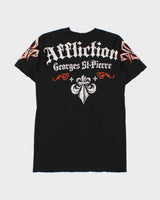 Vintage Y2K 00s Affliction Georges St-Pierre Rush Signature Series Distressed Crewneck T-Shirt - M