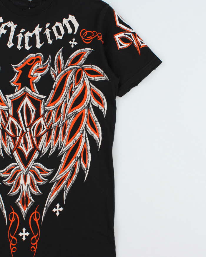 Vintage Y2K 00s Affliction Georges St-Pierre Rush Signature Series Distressed Crewneck T-Shirt - M