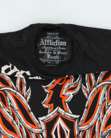 Vintage Y2K 00s Affliction Georges St-Pierre Rush Signature Series Distressed Crewneck T-Shirt - M