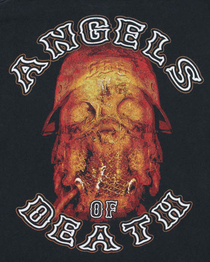 Vintage Y2K 00s Onslaught Power From Hell Angels Of Death Trash Metal Heavyweight Gildan Crewneck T-Shirt - L
