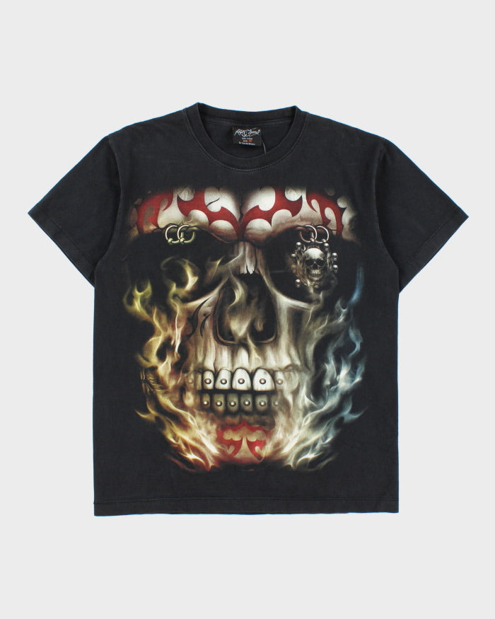 Vintage Y2K 00s Rock Chang Heavyweight Biker Skull Crewneck T-Shirt - M