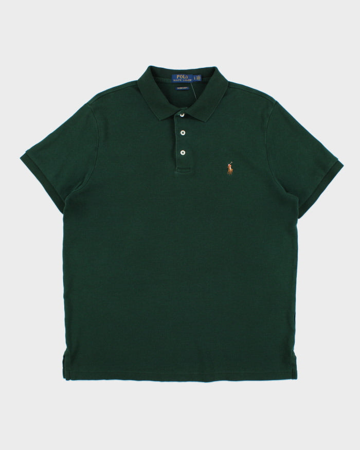 Vintage Polo Ralph Lauren Forest Green Custom Slim Fit Short Sleeve Polo Shirt - L