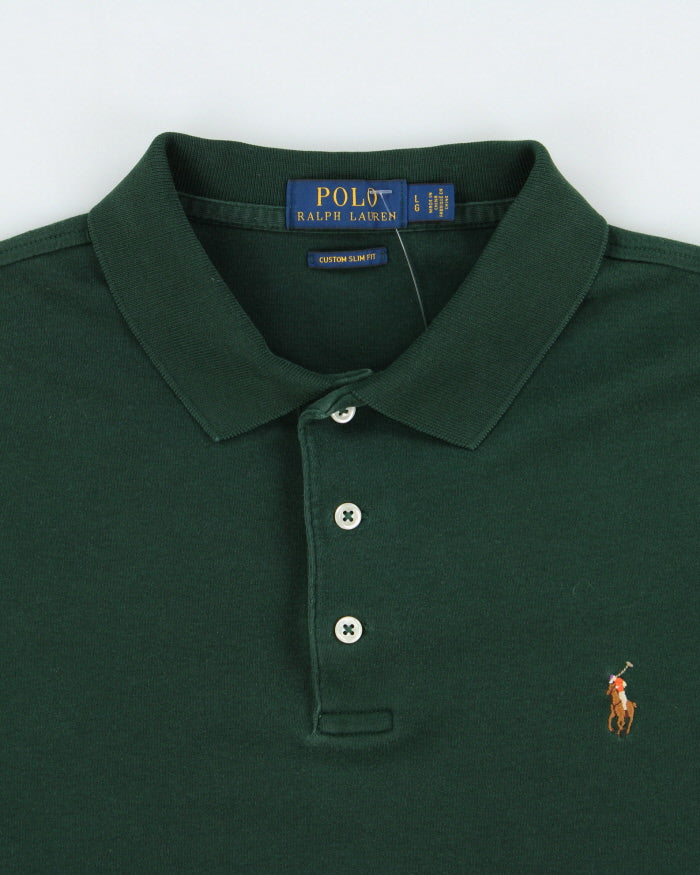 Vintage Polo Ralph Lauren Forest Green Custom Slim Fit Short Sleeve Polo Shirt - L