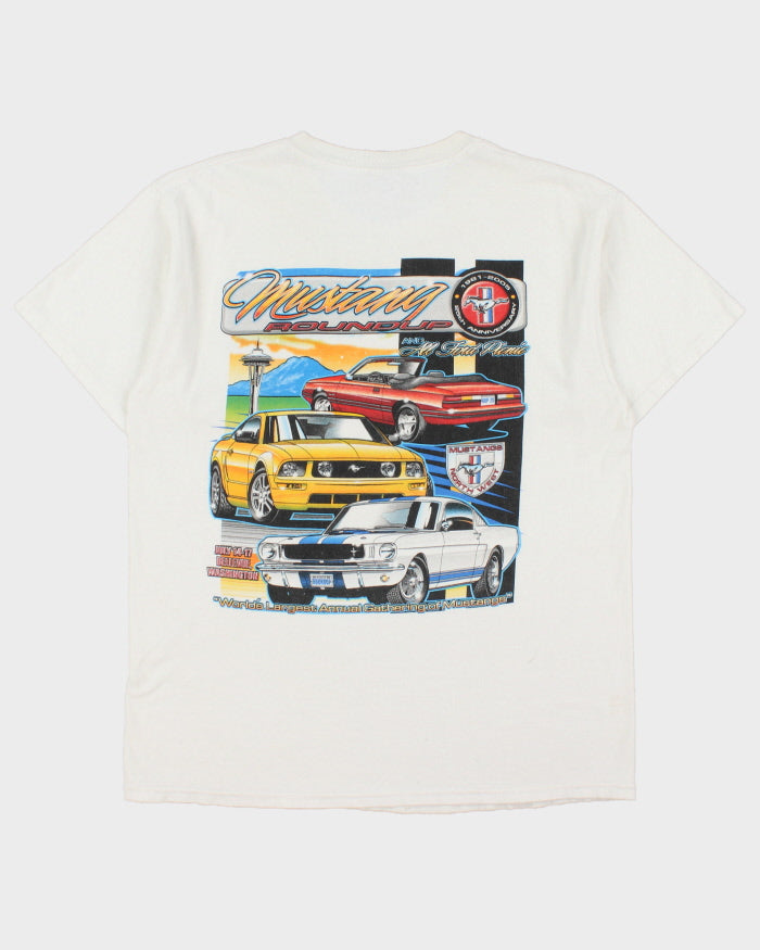 Vintage 2005 Ford Mustang Round Up 25th Anniversary Heavyweight Gildan Crewneck T-Shirt - L