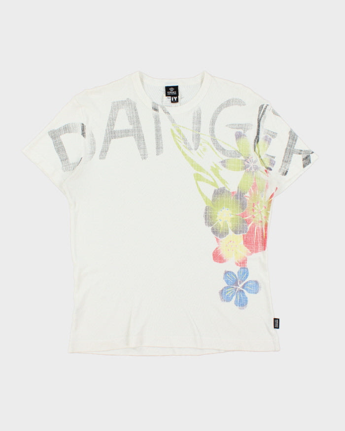 Vintage SS2004 Versace Jeans Couture Floral Danger Mesh Crewneck T-Shirt - M