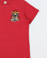 Vintage Y2K 00s Ed Hardy Christian Audigier Embroidered Death Before Dishonor Made In USA Crewneck T-Shirt - L
