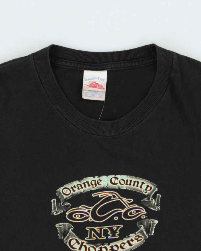 Vintage Y2K 00s Orange Country N.Y Choppers Heavyweight Tennessee River Crewneck T-Shirt - XL