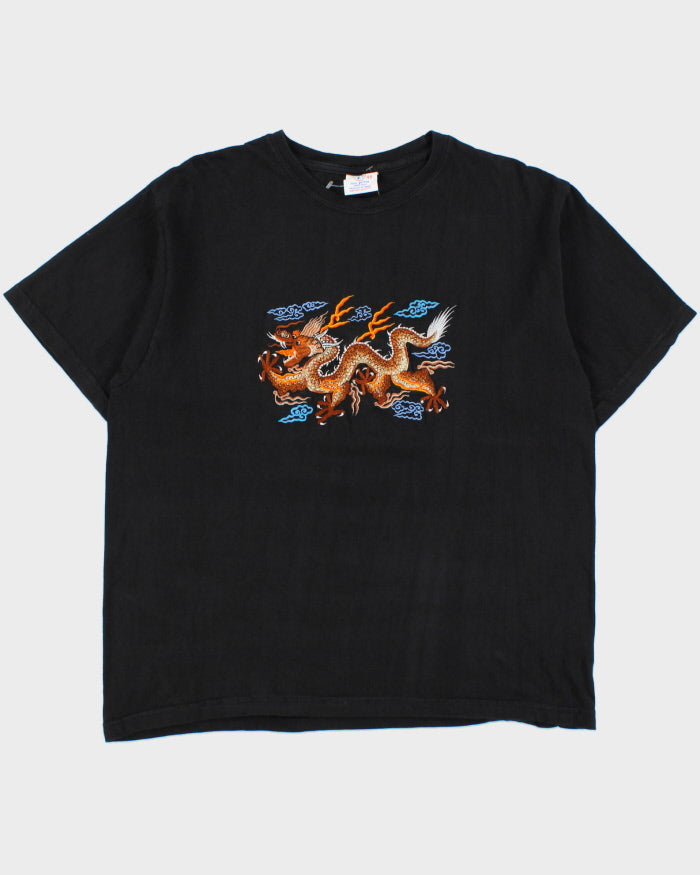 Vintage 1990s Himalayan Heavyweight Sukajan Embroidered Souvenir Crewneck T-Shirt - XL