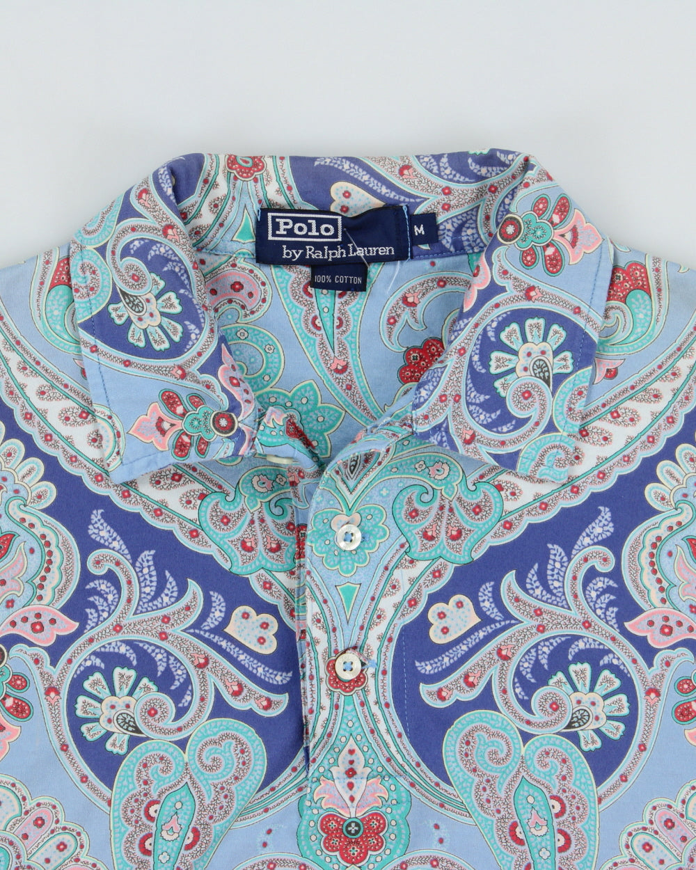 Vintage 1990s Polo Ralph Lauren Paisley Pattern Polo Shirt - M