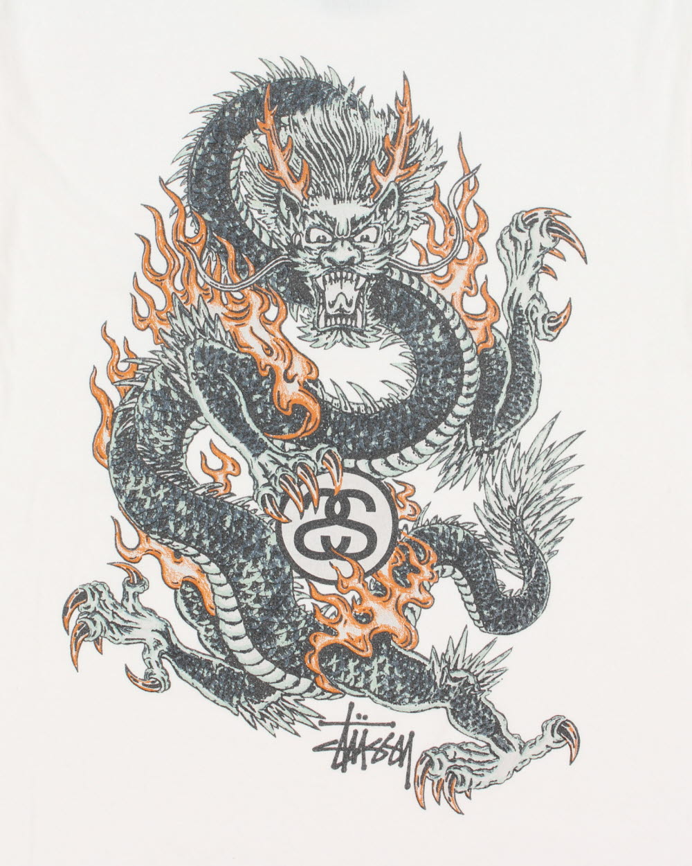 Stussy Fire Dragon Graphic T-shirt - S