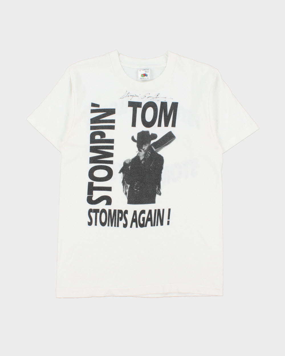 Vintage 1995 Stompin Tom Connors Signed Country Folk Music Heavyweight Single Stitch Made In Canada Crewneck T-Shirt - M