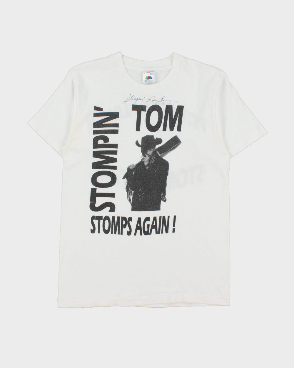 Vintage 1995 Stompin Tom Connors Signed Country Folk Music Heavyweight Single Stitch Made In Canada Crewneck T-Shirt - M