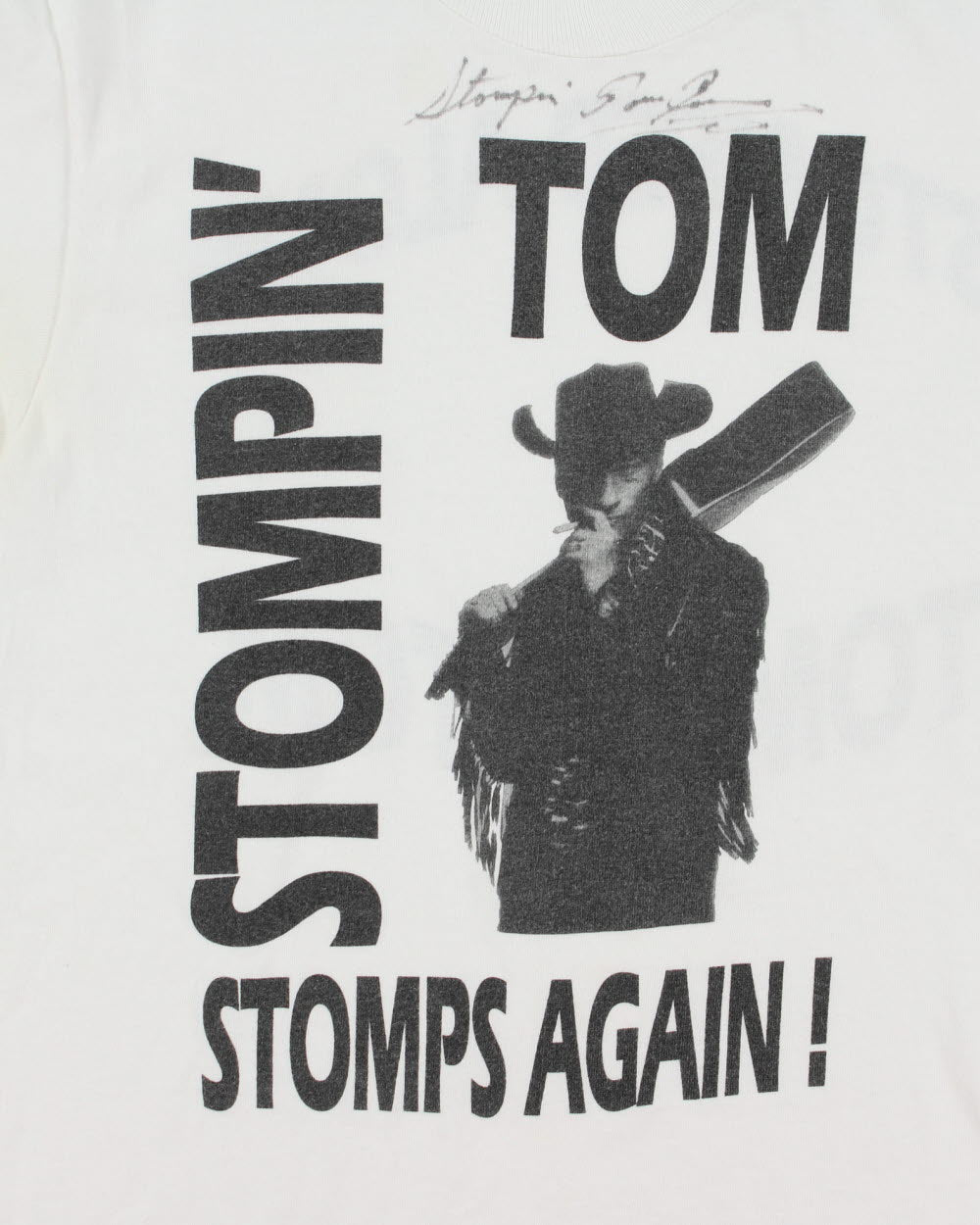 Vintage 1995 Stompin Tom Connors Signed Country Folk Music Heavyweight Single Stitch Made In Canada Crewneck T-Shirt - M
