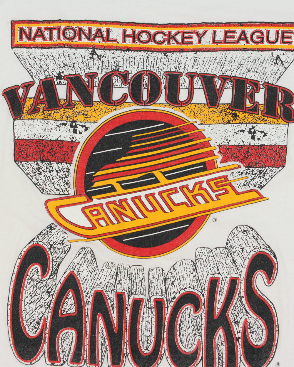 Vintage 1993 Vancouver Canucks NHL Screen Stars Made In USA Single Stitch Crewneck T-Shirt - XL