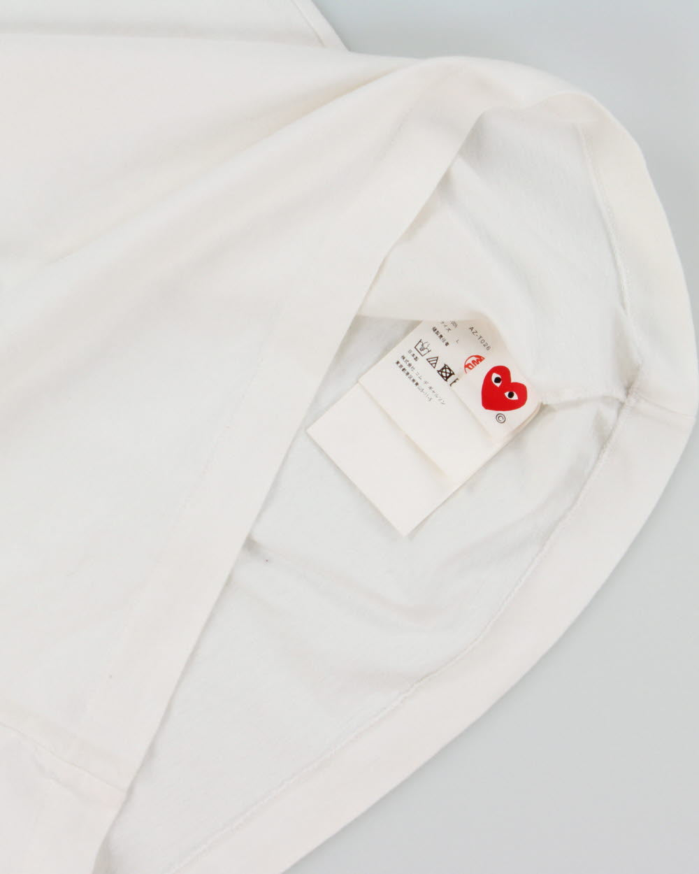 Comme Des Garçons PLAY Heavyweight Double Heart Embroidered Single Stitch Crewneck T-Shirt - L