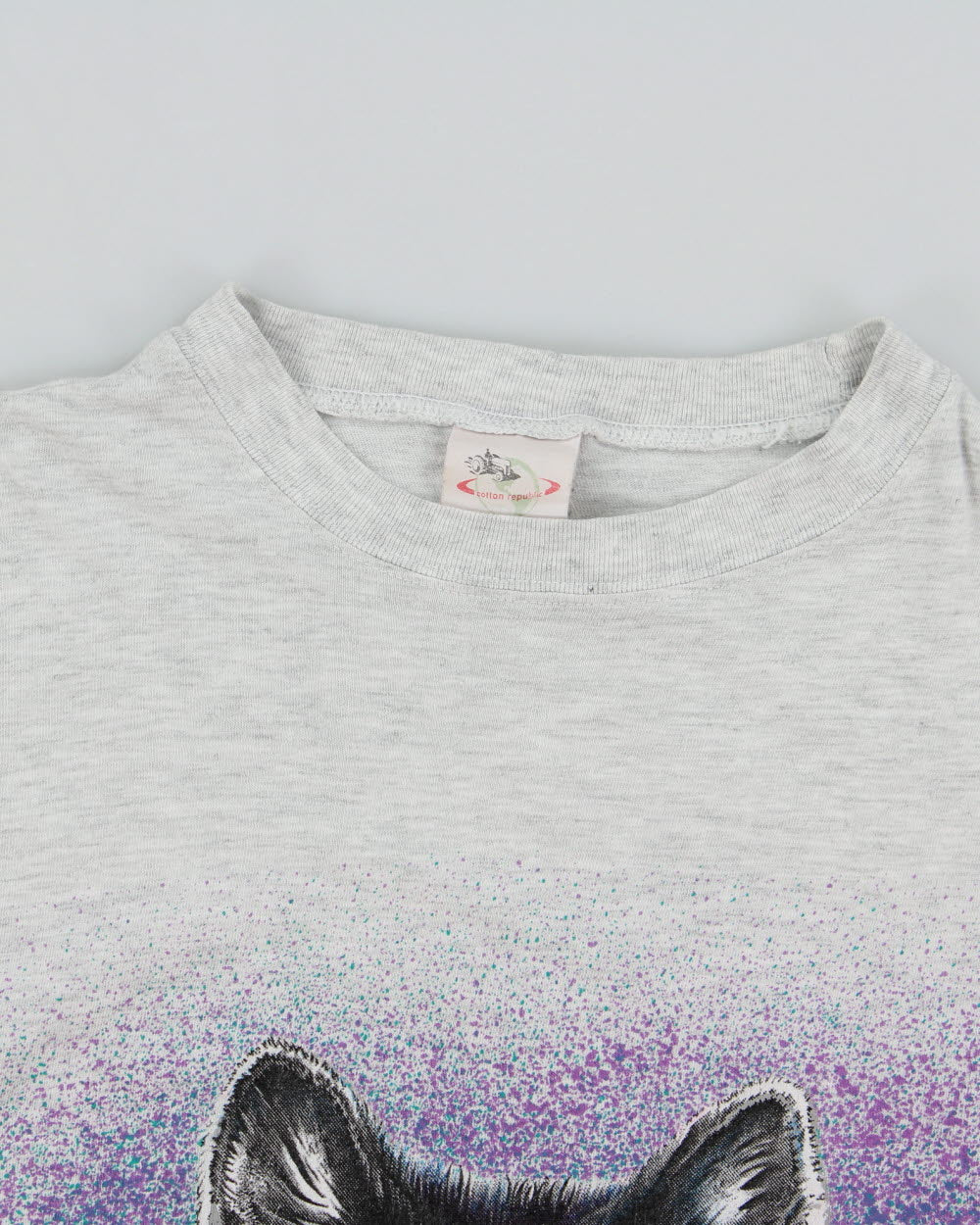 Vintage Sunrise Sportswear Grey Marl Heavyweight Land Wolf Boxy Crewneck T-Shirt - L