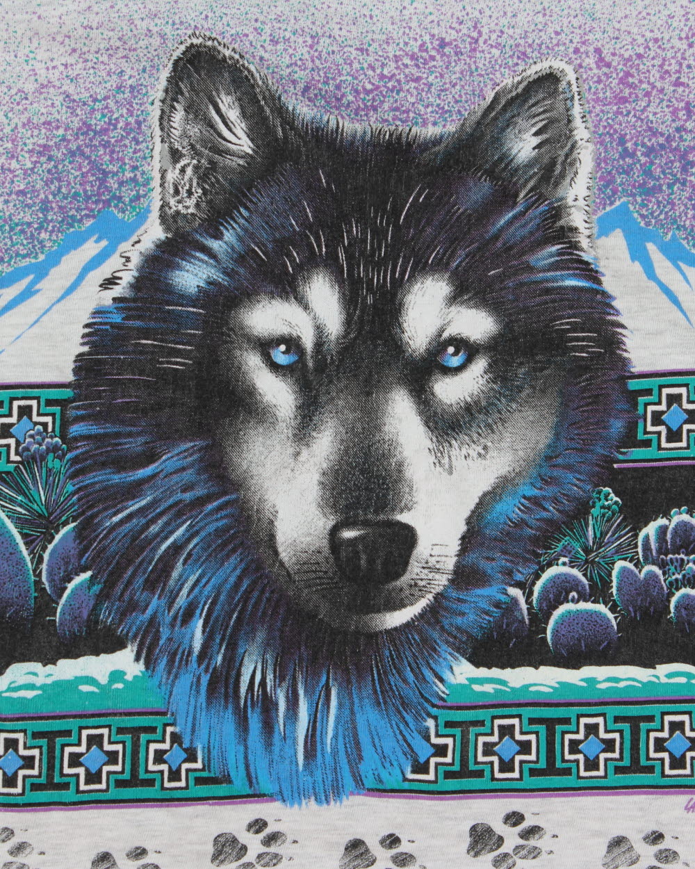 Vintage Sunrise Sportswear Grey Marl Heavyweight Land Wolf Boxy Crewneck T-Shirt - L