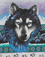 Vintage Sunrise Sportswear Grey Marl Heavyweight Land Wolf Boxy Crewneck T-Shirt - L