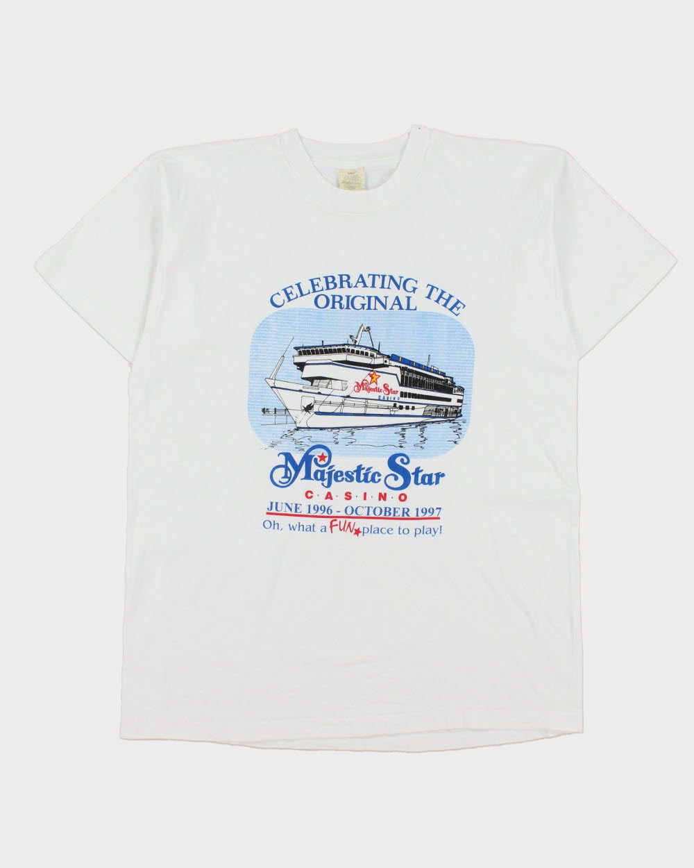 Vintage 1990s Majestic Star Casino Heavyweight Screen Stars Single Stitch Crewneck T-Shirt - L