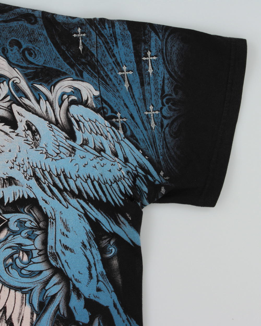 Vintage Y2K 00's Xzavier Patron Saint Gothic Made In USA Crewneck T-Shirt - XXL