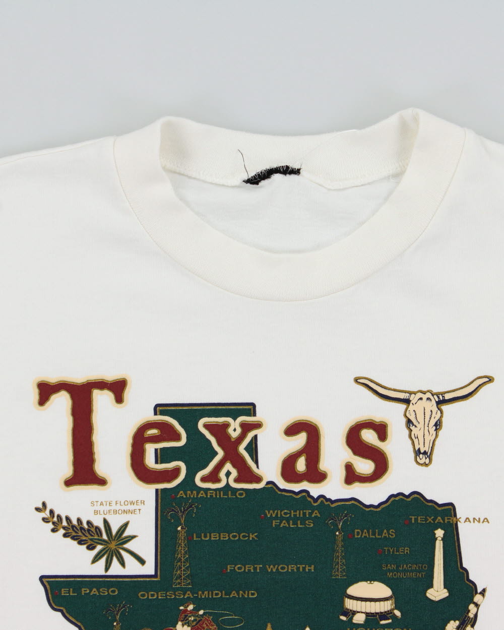 Vintage 1990s Texas State Ultra Heavyweight Map Graphic Crewneck T-Shirt - M