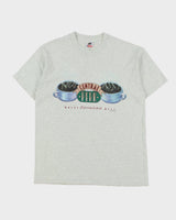 Vintage 1995 Warner Bros. F.R.I.E.N.D.S Central Perk TV Promo Marl Grey Heavyweight Single Stitch Made In USA Crewneck T-Shirt - M