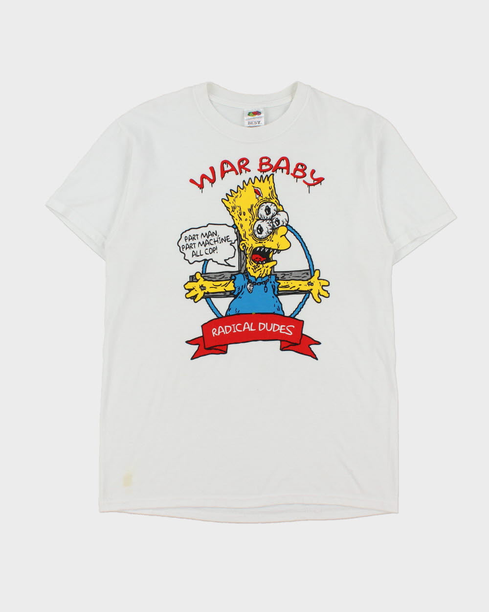 Vintage Y2K 00s The Simpsons War Baby Bart Radical Dudes Crewneck T-Shirt - M
