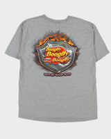 Vintage Y2K 00s Chase Authentics Nascar Boogity 'Let's Go Racin Boys' Marl Grey Heavyweight Crewneck T-Shirt - XL