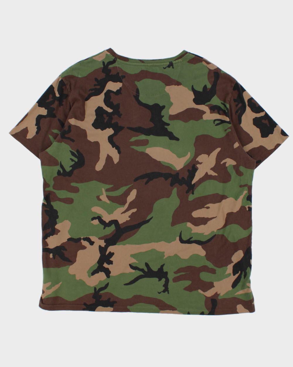 Vintage Polo Ralph Lauren Woodland Camo Heavyweight Single Stitch Crewneck Pocket T-Shirt - XL