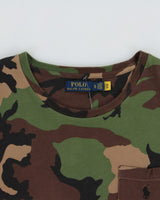 Vintage Polo Ralph Lauren Woodland Camo Heavyweight Single Stitch Crewneck Pocket T-Shirt - XL