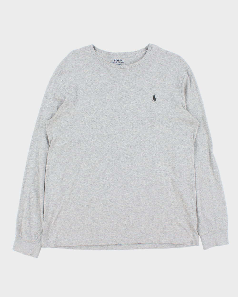 Vintage Polo Ralph Lauren Marl Grey Long Sleeve Crewneck T-Shirt - M