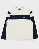 Vintage 1990s Chaps Ralph Lauren Heavyweight Striped Long Sleeve Crewneck Waffle T-Shirt - L