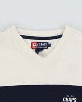 Vintage 1990s Chaps Ralph Lauren Heavyweight Striped Long Sleeve Crewneck Waffle T-Shirt - L