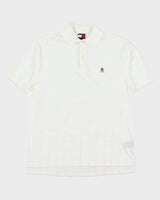Vintage Y2K 00s Tommy Hilfiger Stitch Check Short Sleeve Crest Polo-Shirt - M