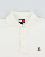 Vintage Y2K 00s Tommy Hilfiger Stitch Check Short Sleeve Crest Polo-Shirt - M