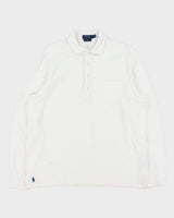 Vintage Polo Ralph Lauren Featherweight Mesh Long Sleeve Button Cuff Pocket Polo Shirt - L