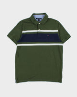 Vintage Tommy Hilfiger Striped Slim Fit Short Sleeve Polo-Shirt - L