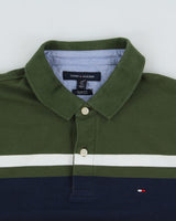 Vintage Tommy Hilfiger Striped Slim Fit Short Sleeve Polo-Shirt - L