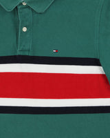 Vintage Tommy Hilfiger Striped Custom Fit Short Sleeve Polo-Shirt - L