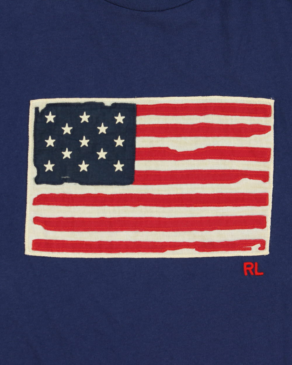 Vintage Polo Ralph Lauren Patch Embroidered USA Single Stitch Crewneck T-Shirt - L