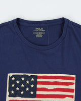 Vintage Polo Ralph Lauren Patch Embroidered USA Single Stitch Crewneck T-Shirt - L