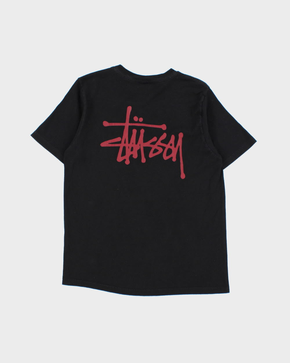 Vintage Stussy Stock Logo Heavyweight Crewneck T-Shirt - S