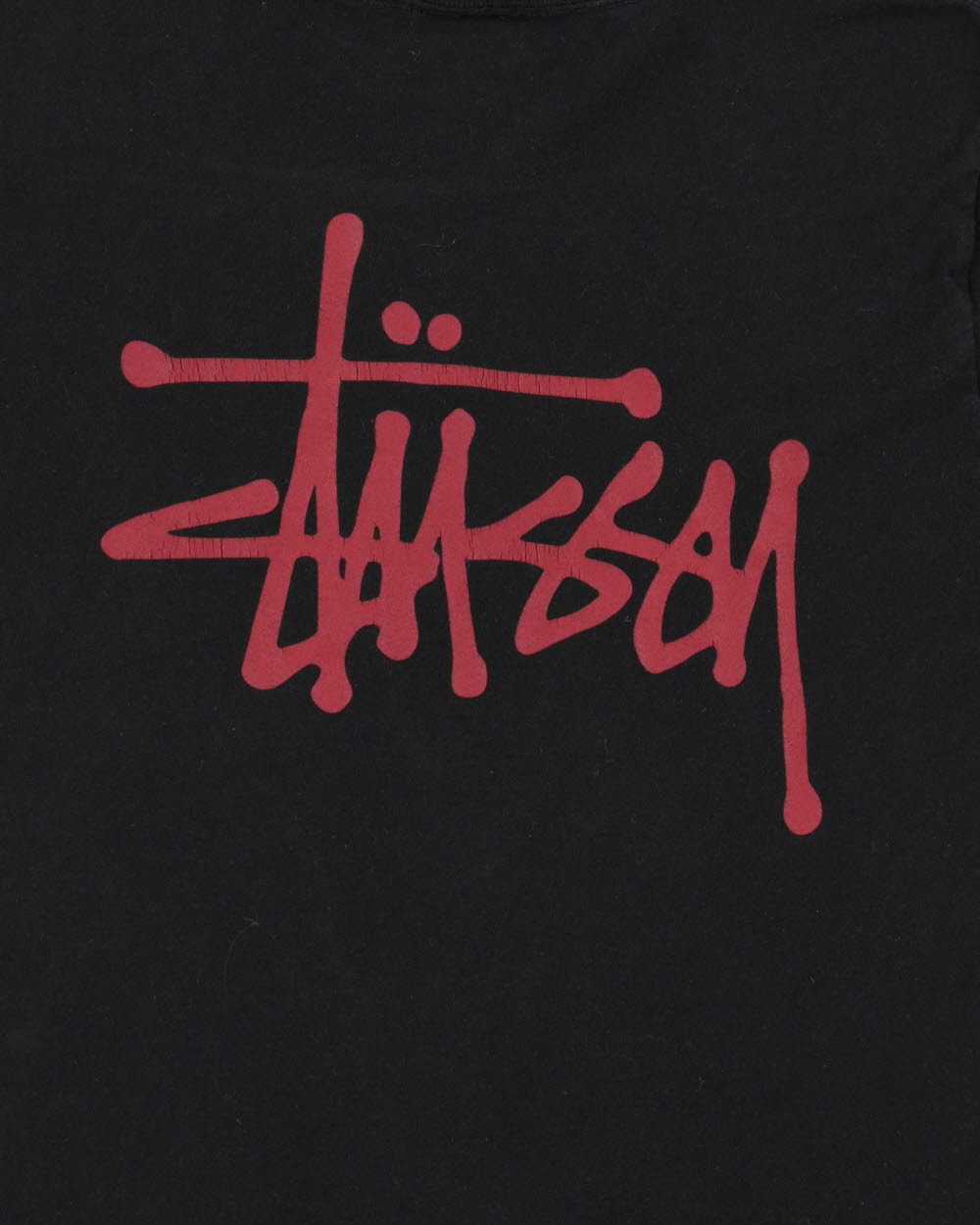Vintage Stussy Stock Logo Heavyweight Crewneck T-Shirt - S