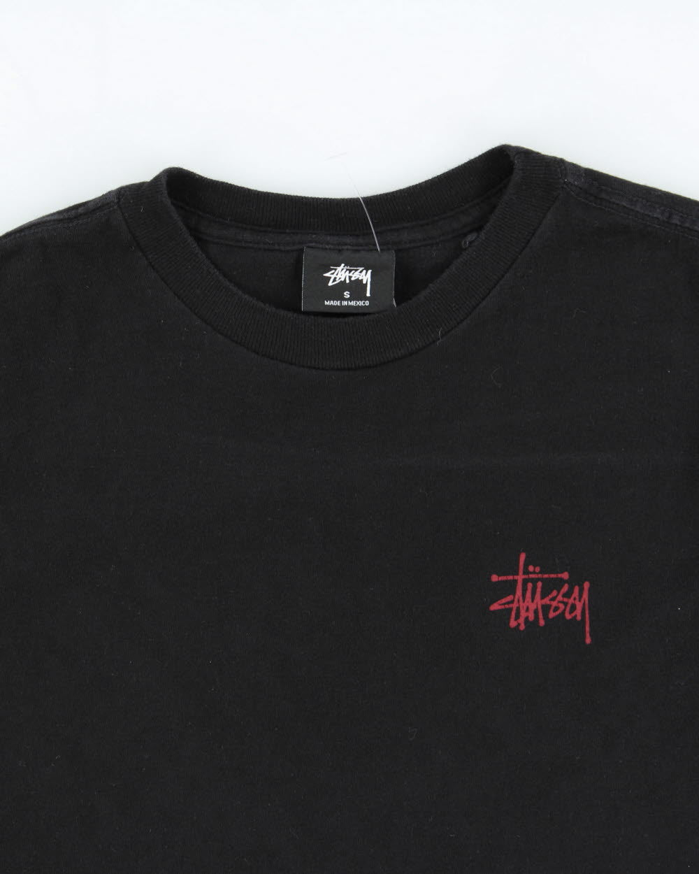 Vintage Stussy Stock Logo Heavyweight Crewneck T-Shirt - S