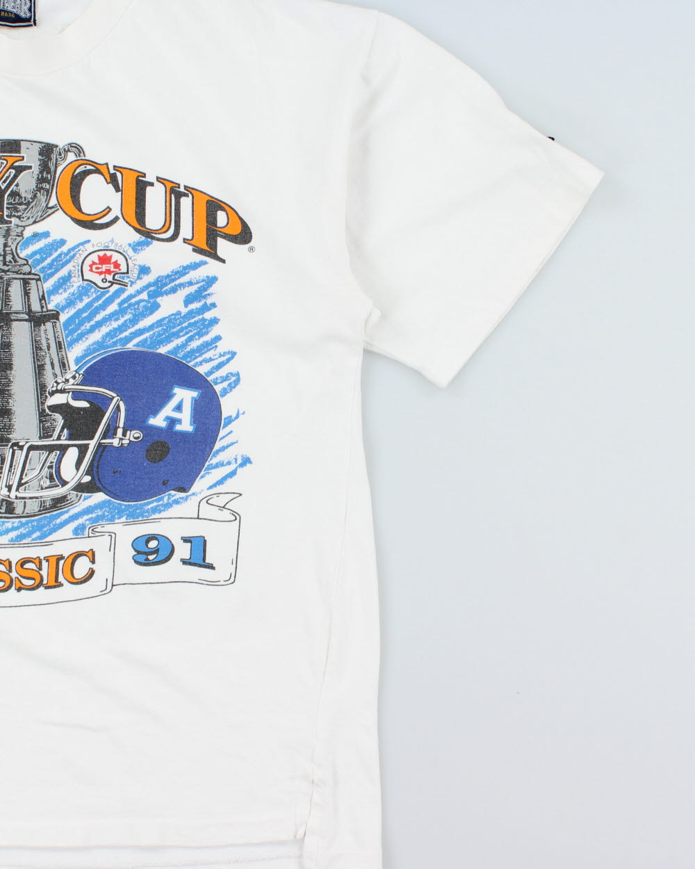 Vintage 1991 Grey Cup Classic Heavyweight Softwear Single Stitch Made In Canada Crewneck T-Shirt - M