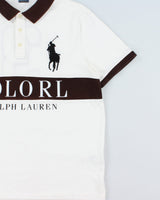 Vintage Polo Ralph Lauren Big Pony #3 Crest Spell Out Custom Slim Fit Short Sleeve Polo Shirt - L