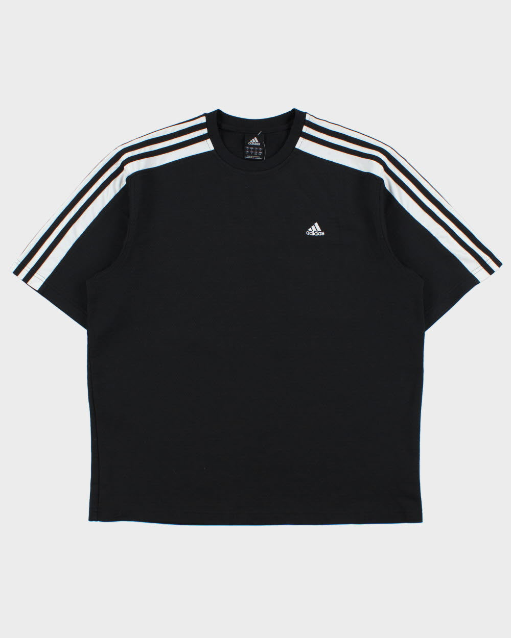 Vintage Y2K 00s Adidas Heavyweight Embroidered 3-Stripe Crewneck Active T-Shirt - L